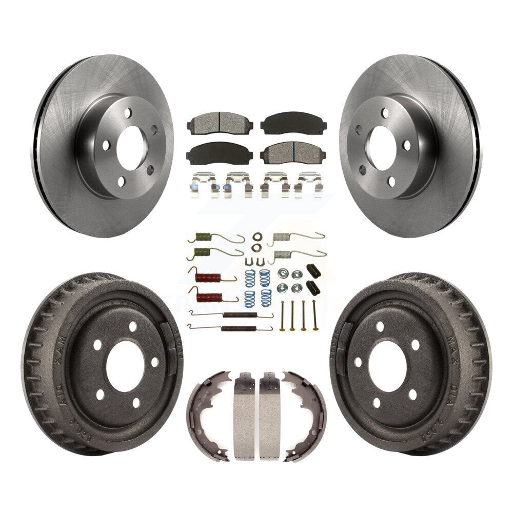 Rotors de frein avant et arrière, Kit de plaquettes et tambour semi-métalliques (7 pièces) pour Ford Ranger Mazd