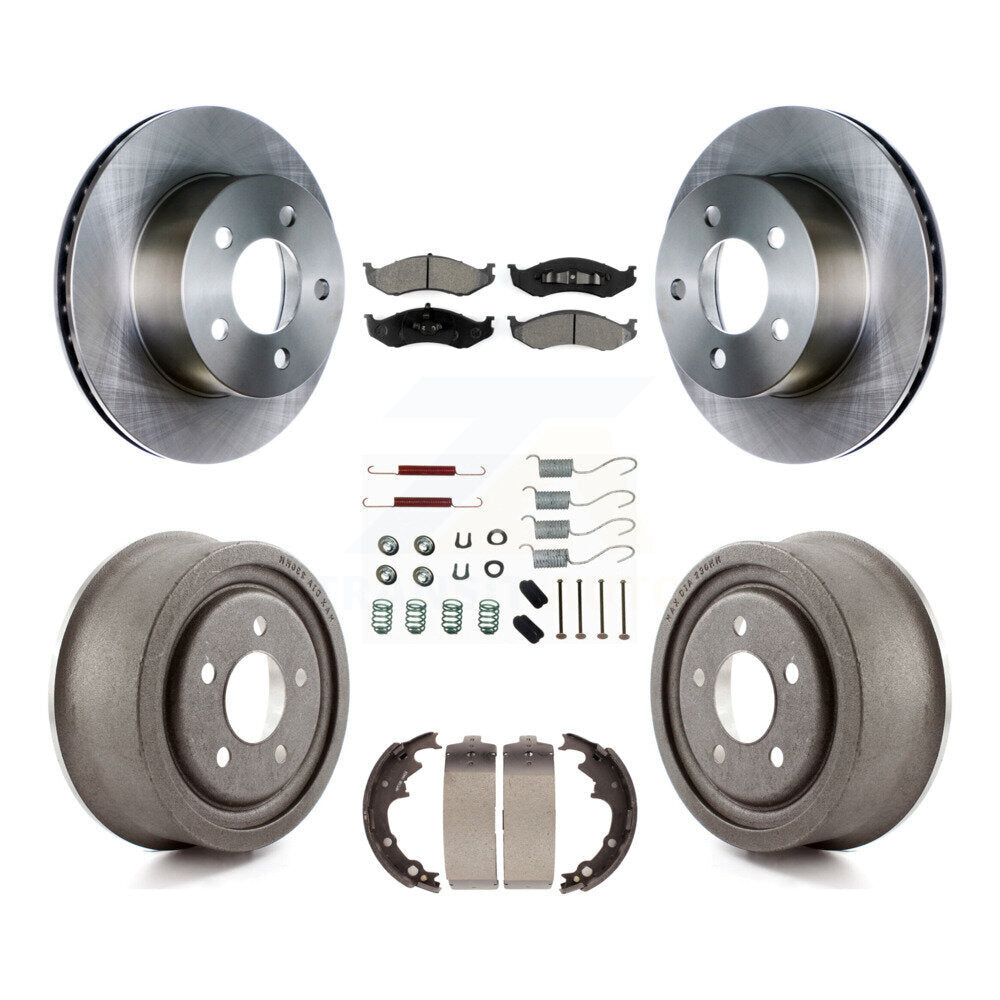 Rotor de frein à disque avant et arrière, Kit de plaquettes et de tambour semi-métalliques (7 pièces) pour Jeep Wrangle