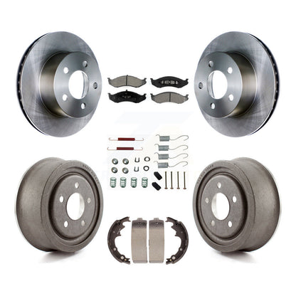 Rotor de frein à disque avant et arrière, Kit de plaquettes et de tambour semi-métalliques (7 pièces) pour Jeep Wrangle