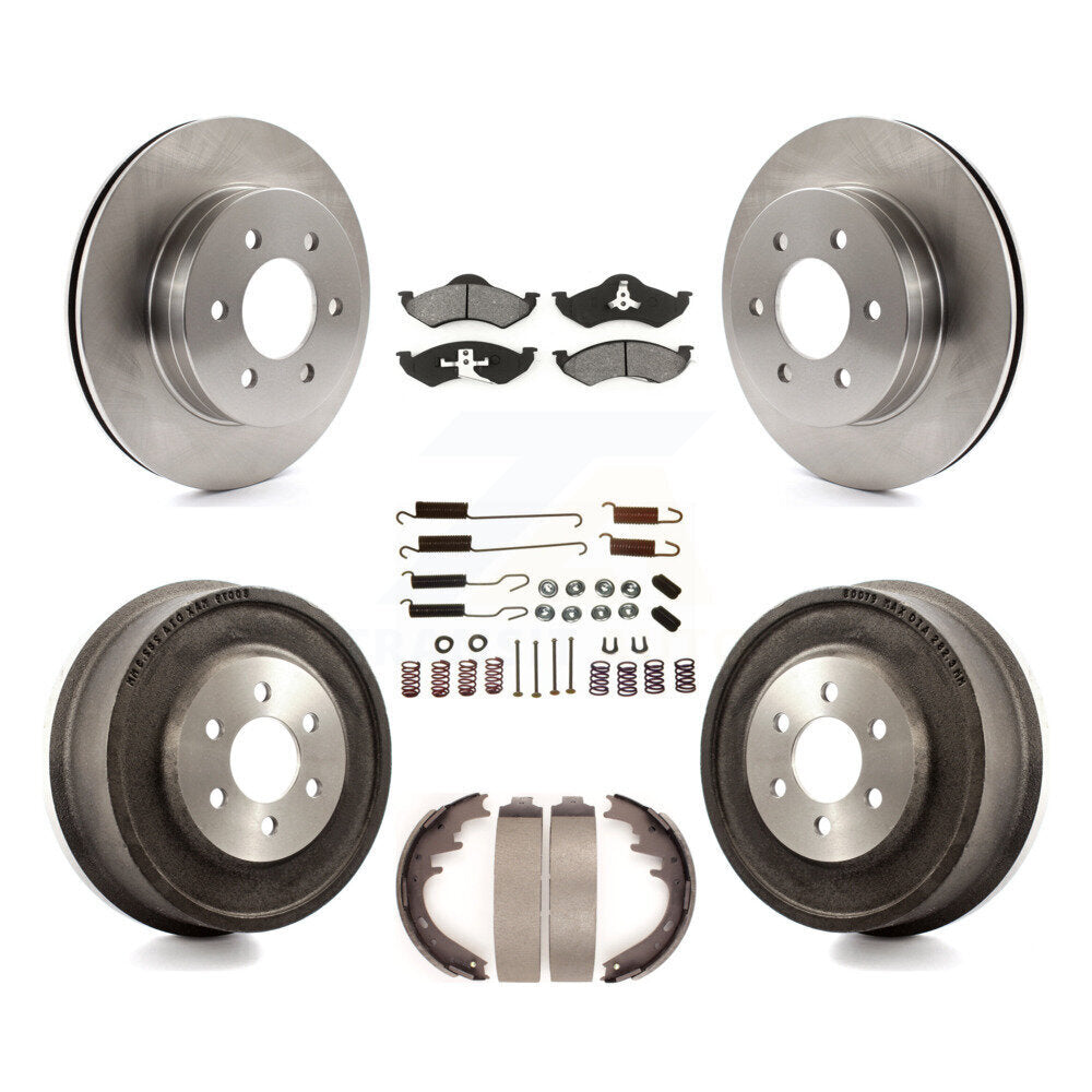Kit de tambour à plaquettes semi-métalliques pour rotors de frein avant et arrière (7 pièces) pour Dodge Durang 98-99