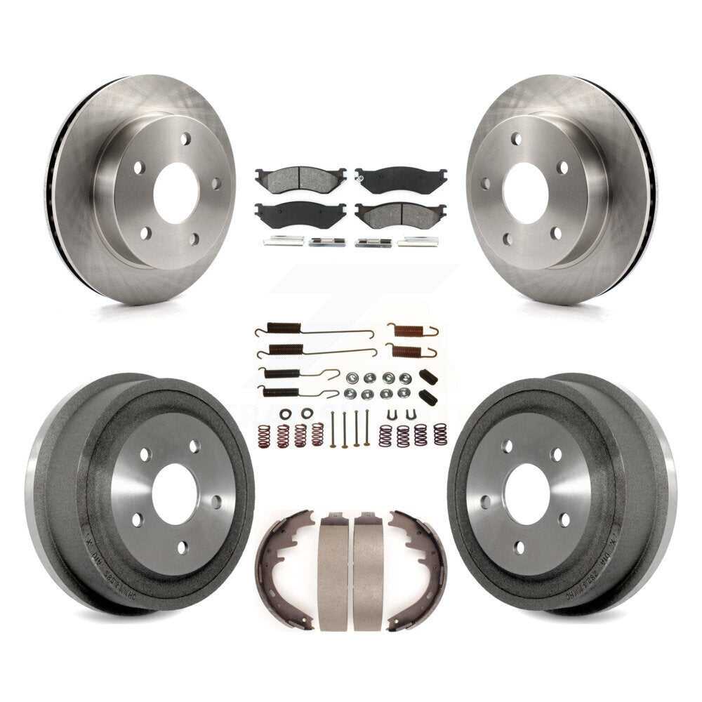 Kit de plaquettes et de tambour semi-métalliques pour Rotor de frein avant et arrière (7 pièces) pour Dodge Ram 1500 4W