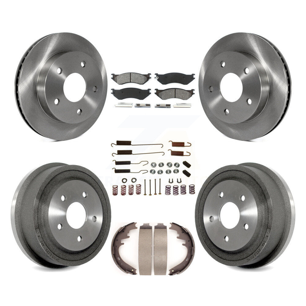 Kit de plaquettes et de tambour semi-métalliques pour Rotor de frein avant et arrière (7 pièces) pour Dodge Ram 1500 RW