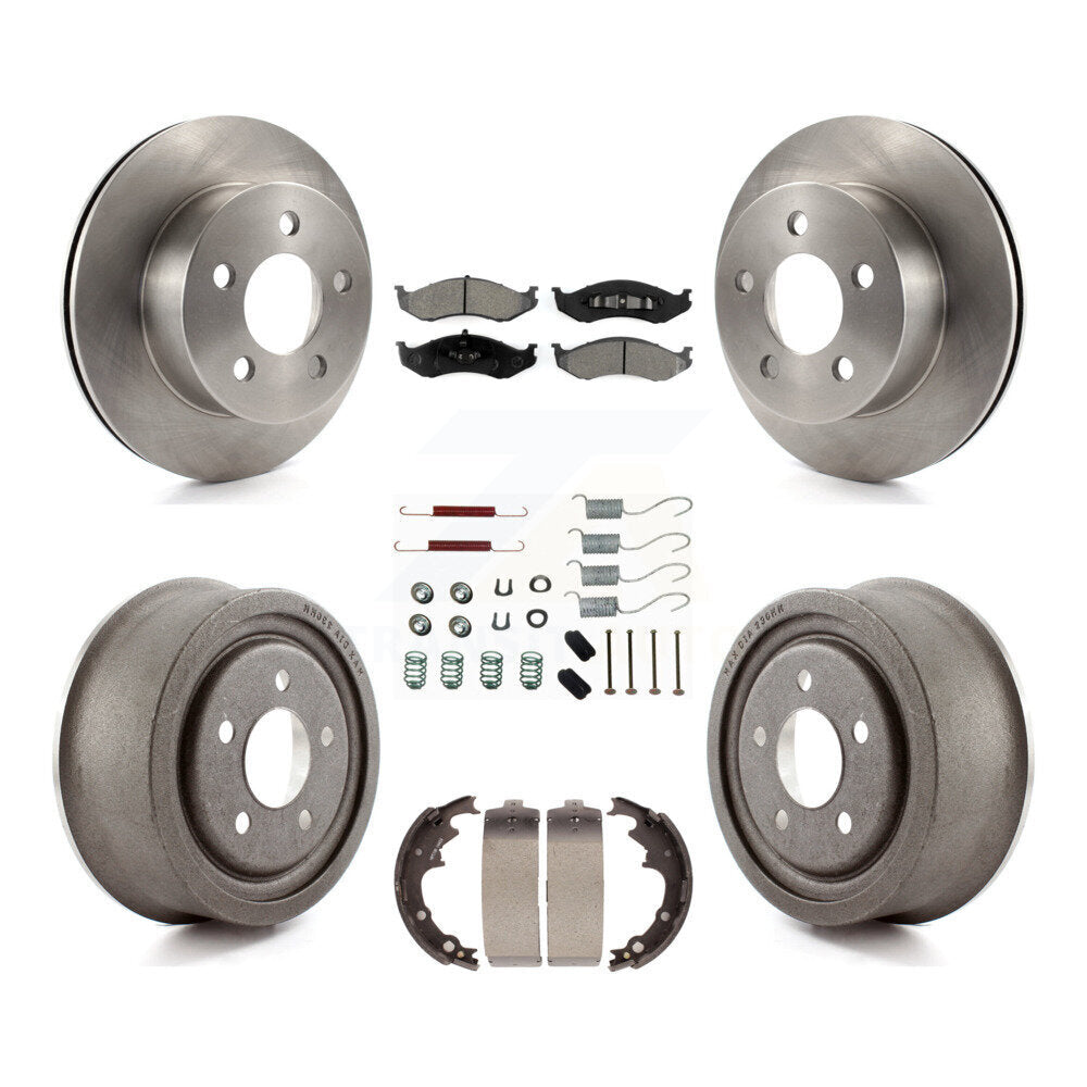 Rotor de frein à disque avant et arrière, Kit de plaquettes et de tambour semi-métalliques (7 pièces) pour Jeep Wrangle