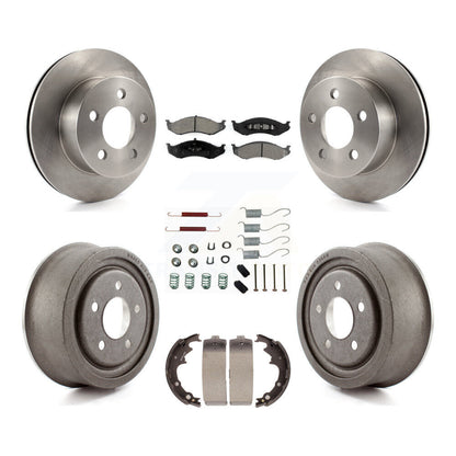 Rotor de frein à disque avant et arrière, Kit de plaquettes et de tambour semi-métalliques (7 pièces) pour Jeep Wrangle