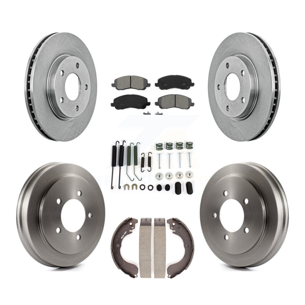 Rotor de frein à disque avant et arrière, Kit de plaquettes et de tambour semi-métalliques (7 pièces) pour Dodge Calibe