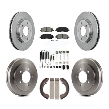 Rotor de frein à disque avant et arrière, Kit de plaquettes et de tambour semi-métalliques (7 pièces) pour Dodge Calibe