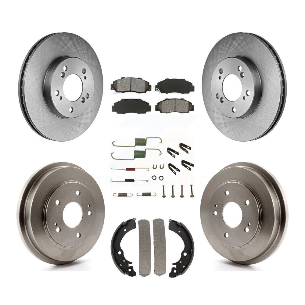 Kit de tambour à plaquettes semi-métalliques pour rotor de frein avant et arrière (7 pièces) pour Honda CR-1997-2001