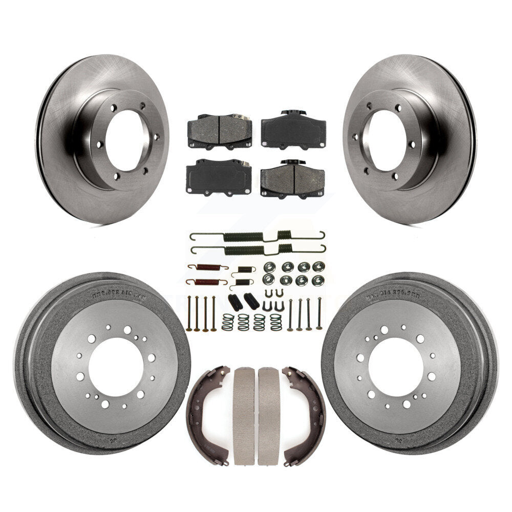 Rotor de frein à disque avant et arrière, Kit de plaquettes et de tambour semi-métalliques (7 pièces) pour Toyota Picku