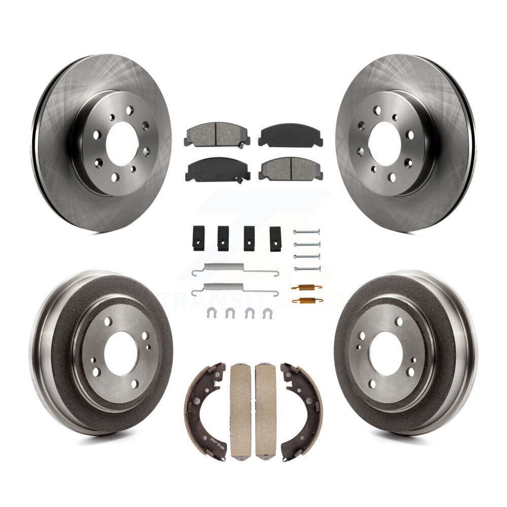 Rotor de frein à disque avant et arrière, Kit de plaquettes et de tambour semi-métalliques (7 pièces) pour Honda Civi