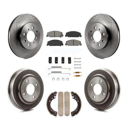 Rotor de frein à disque avant et arrière, Kit de plaquettes et de tambour semi-métalliques (7 pièces) pour Honda Civi