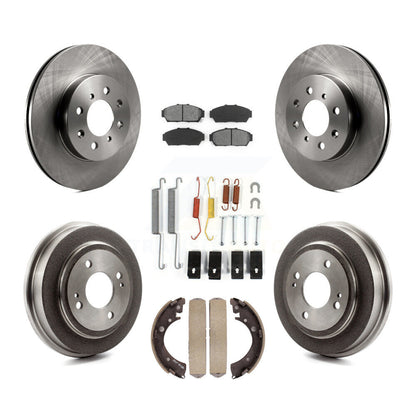 Rotor de frein à disque avant et arrière, Kit de plaquettes et de tambour semi-métalliques (7 pièces) pour Honda Civi