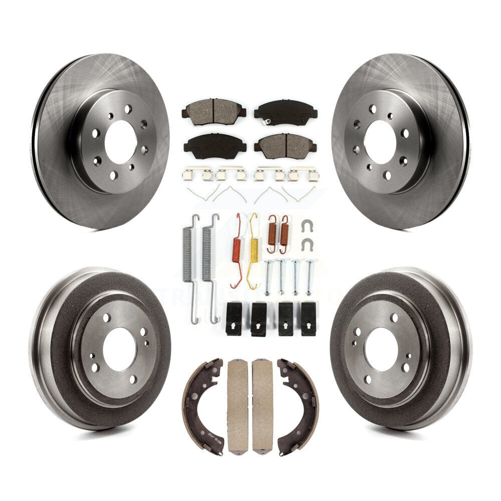Kit de tambours à plaquettes semi-métalliques pour rotors de frein avant et arrière (7 pièces) pour Honda Fi 2007-2008