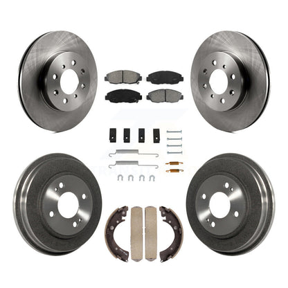 Rotor de frein à disque avant et arrière, Kit de plaquettes et de tambour semi-métalliques (7 pièces) pour Honda Civi