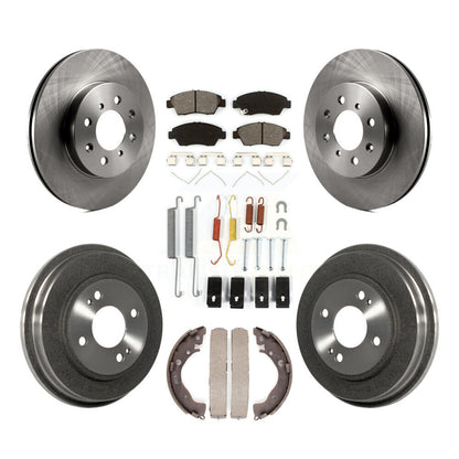 Rotors de frein à disque avant et arrière, plaquettes semi-métalliques et Kit de tambour (7 pièces) pour Honda Fi