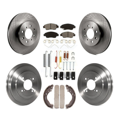 Rotors de frein à disque avant et arrière, plaquettes semi-métalliques et Kit de tambour (7 pièces) pour Honda Fi