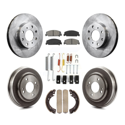 Rotor de frein à disque avant et arrière, Kit de plaquettes et de tambour semi-métalliques (7 pièces) pour Honda Civi