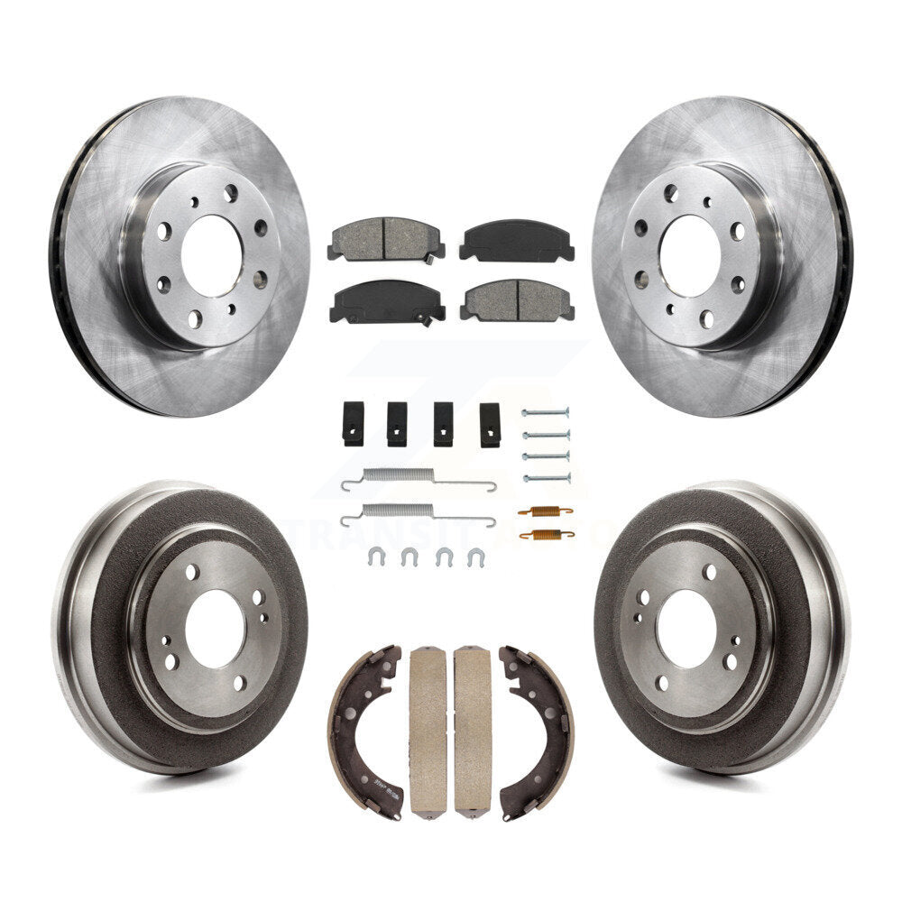 Rotor de frein à disque avant et arrière, Kit de plaquettes et de tambour semi-métalliques (7 pièces) pour Honda Civi
