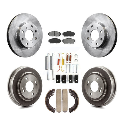 Rotor de frein à disque avant et arrière, Kit de plaquettes et de tambour semi-métalliques (7 pièces) pour Honda Civi