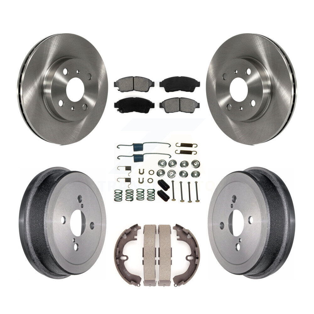 Kit de plaquettes et de tambour semi-métalliques de Rotor de frein avant et arrière (7 pièces) pour Toyota Corolla Ge