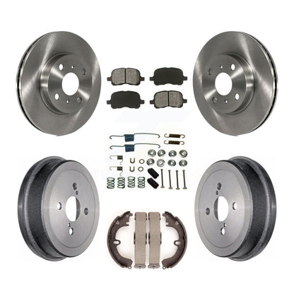 Rotors de frein à disque avant et arrière, Kit de tambour à plaquettes semi-métalliques (7 pièces) pour Toyota Coroll