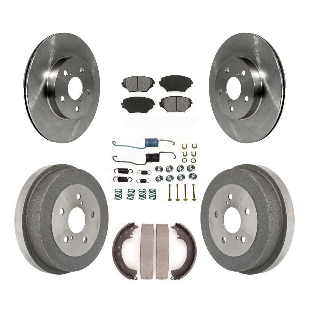 Rotor de frein à disque avant et arrière, Kit de plaquettes et de tambour semi-métalliques (7 pièces) pour Toyota RAV