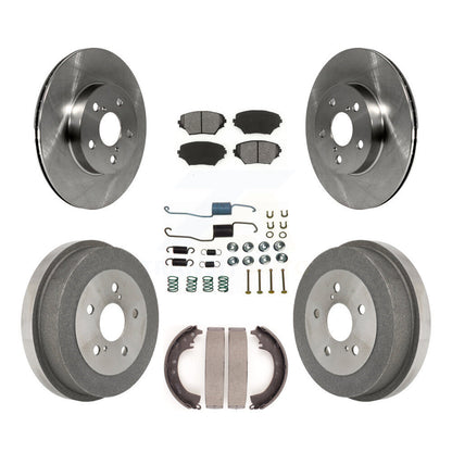 Rotor de frein à disque avant et arrière, Kit de plaquettes et de tambour semi-métalliques (7 pièces) pour Toyota RAV