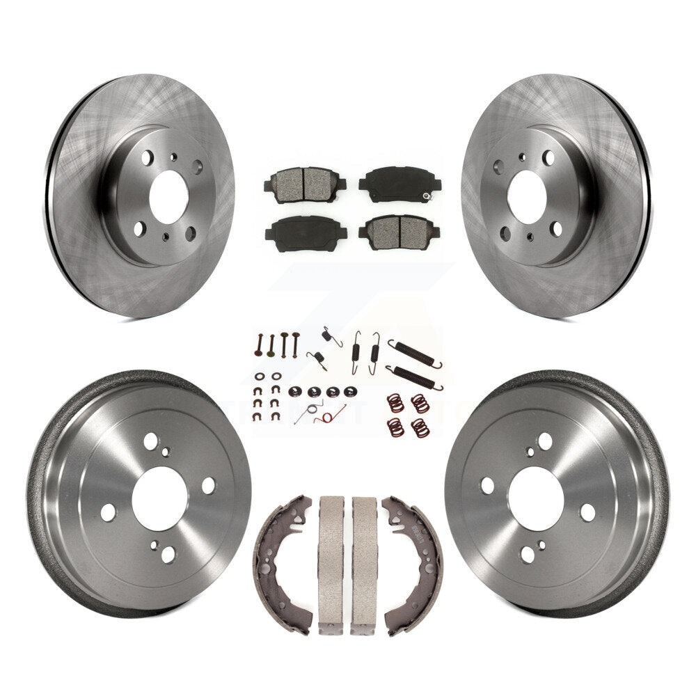 Rotors de frein avant et arrière, Kit de plaquettes et tambours semi-métalliques (7 pièces) pour Toyota Ech 01-05