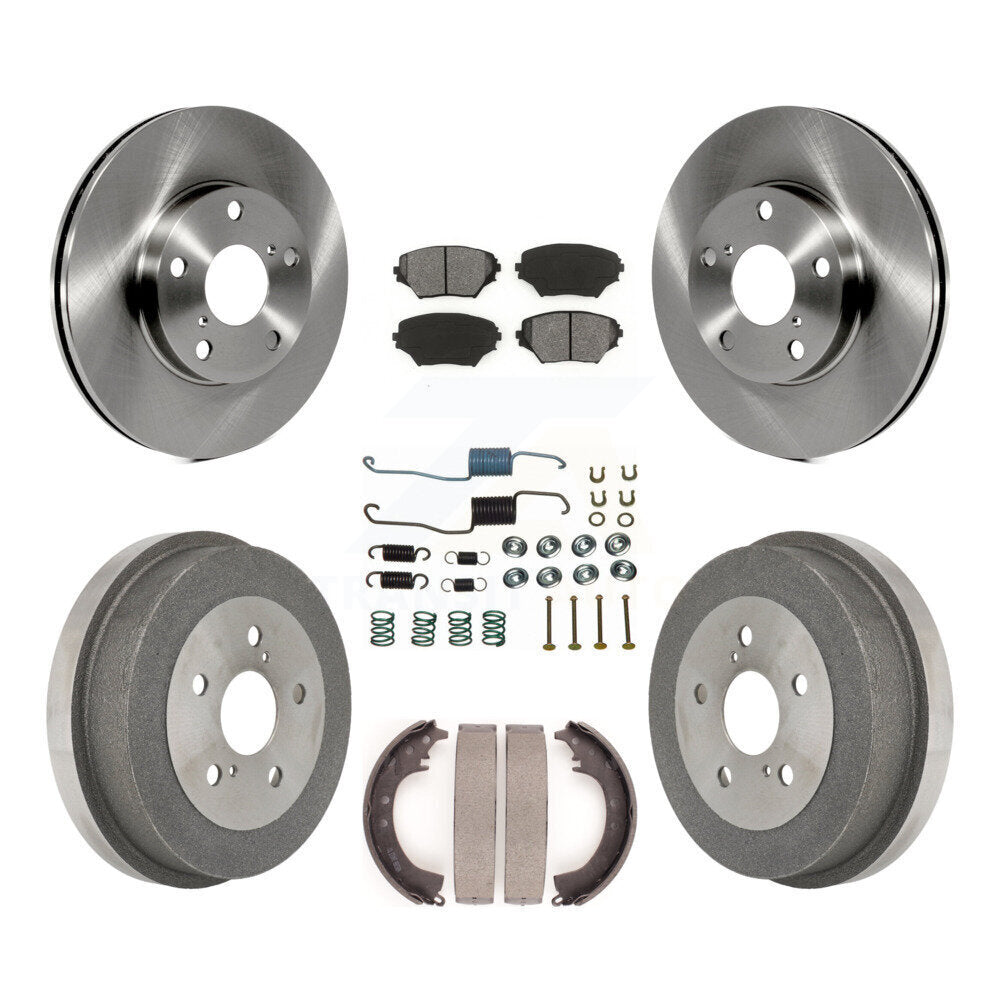 Rotor de frein à disque avant et arrière, Kit de plaquettes et de tambour semi-métalliques (7 pièces) pour Toyota RAV