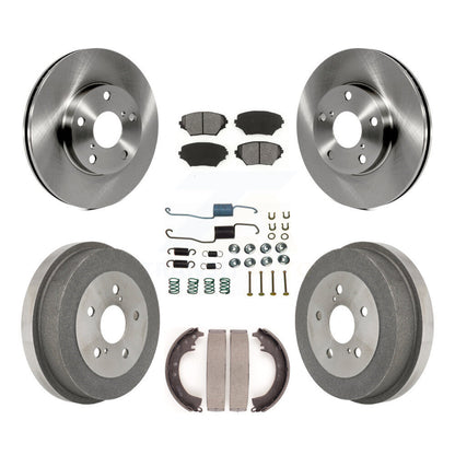 Rotor de frein à disque avant et arrière, Kit de plaquettes et de tambour semi-métalliques (7 pièces) pour Toyota RAV