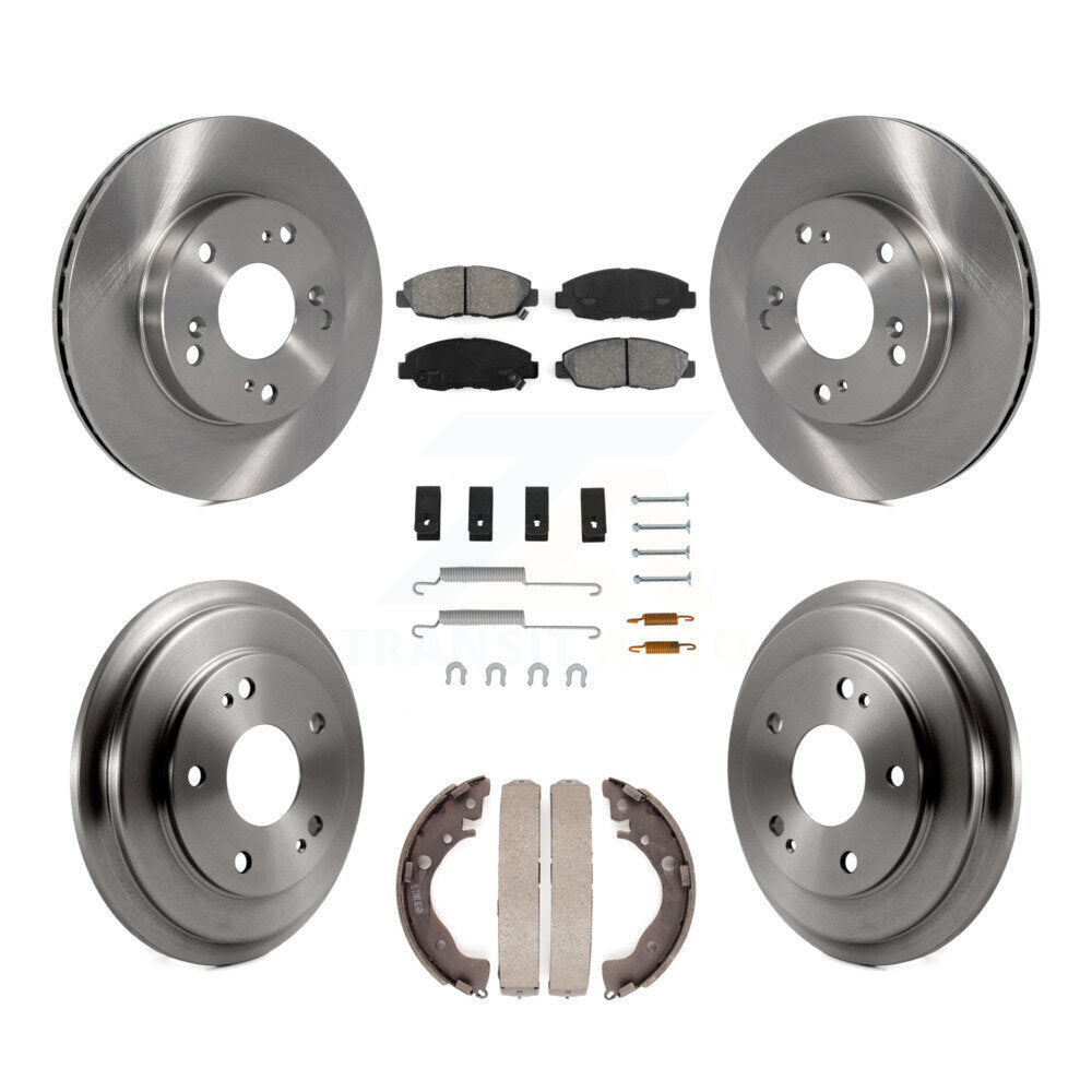 Rotor de frein à disque avant et arrière, Kit de plaquettes et de tambour semi-métalliques (7 pièces) pour Honda Civi