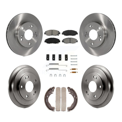 Rotor de frein à disque avant et arrière, Kit de plaquettes et de tambour semi-métalliques (7 pièces) pour Honda Civi