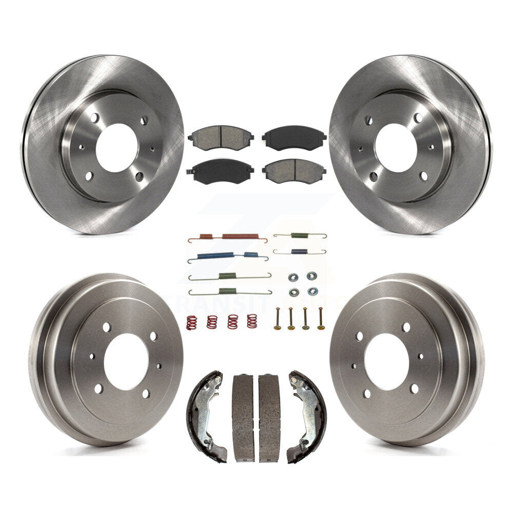 Kit de tambour à plaquettes semi-métalliques, Rotor de frein à disque avant et arrière (7 pièces) pour Hyundai Elantr