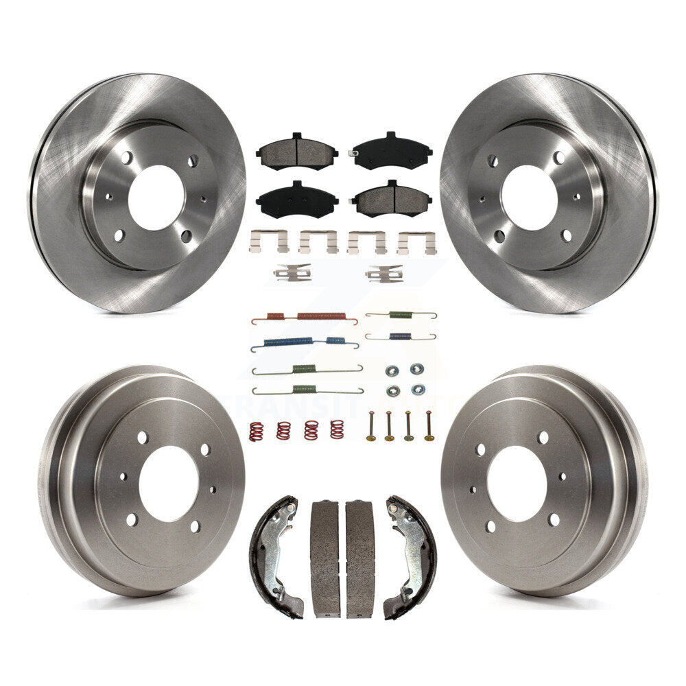 Kit de tambour à plaquettes semi-métalliques, Rotor de frein à disque avant et arrière (7 pièces) pour Hyundai Elantr