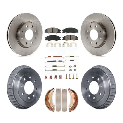 Rotor de frein à disque avant et arrière, Kit de plaquettes et de tambour semi-métalliques (7 pièces) pour Kia Spectr