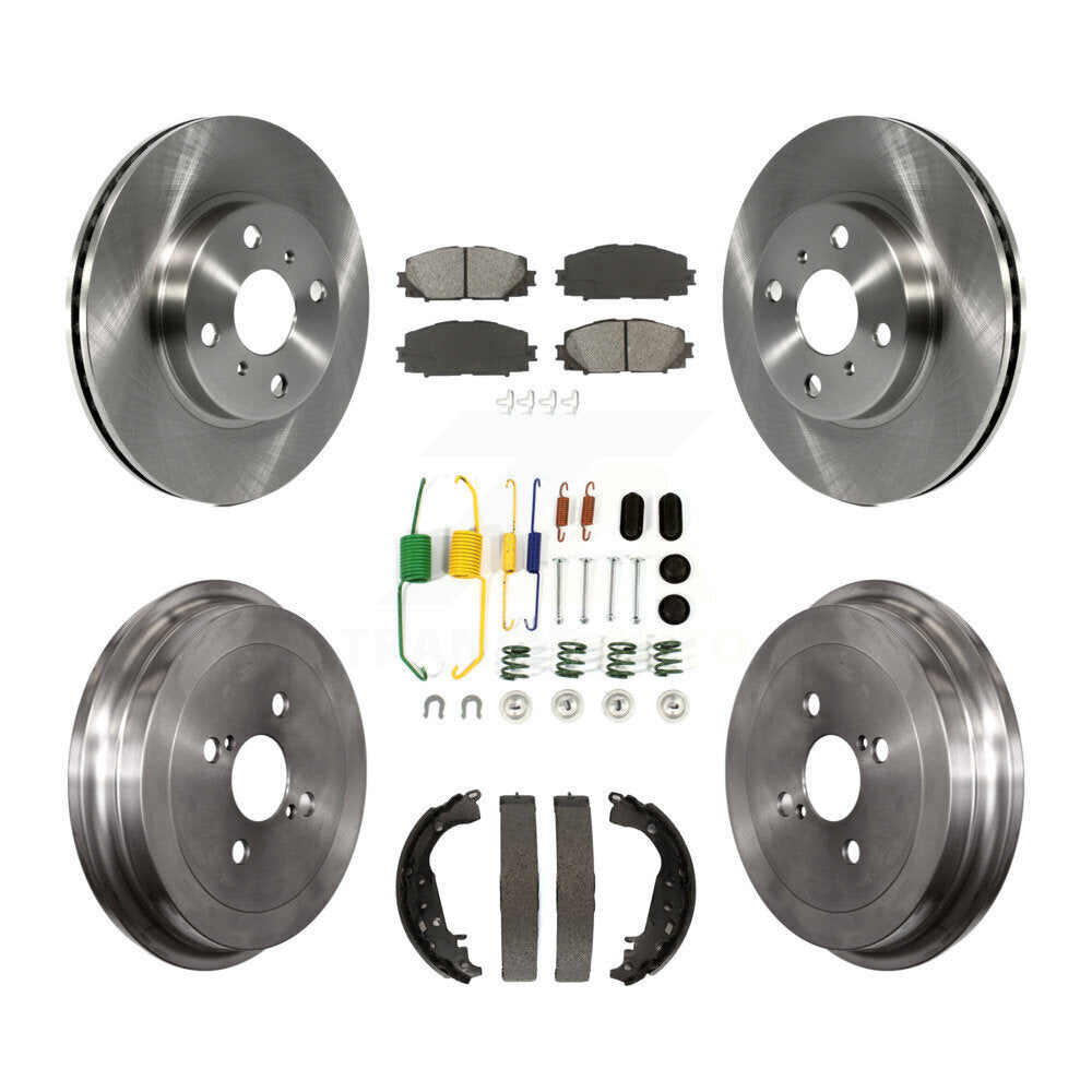 Rotors de frein à disque avant et arrière, Kit de plaquettes et de tambour semi-métalliques (7 pièces) pour Toyota Yari