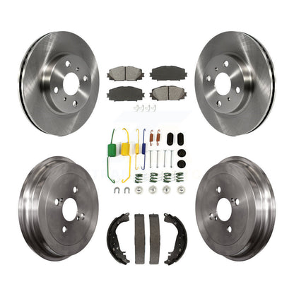 Rotors de frein à disque avant et arrière, Kit de plaquettes et de tambour semi-métalliques (7 pièces) pour Toyota Yari