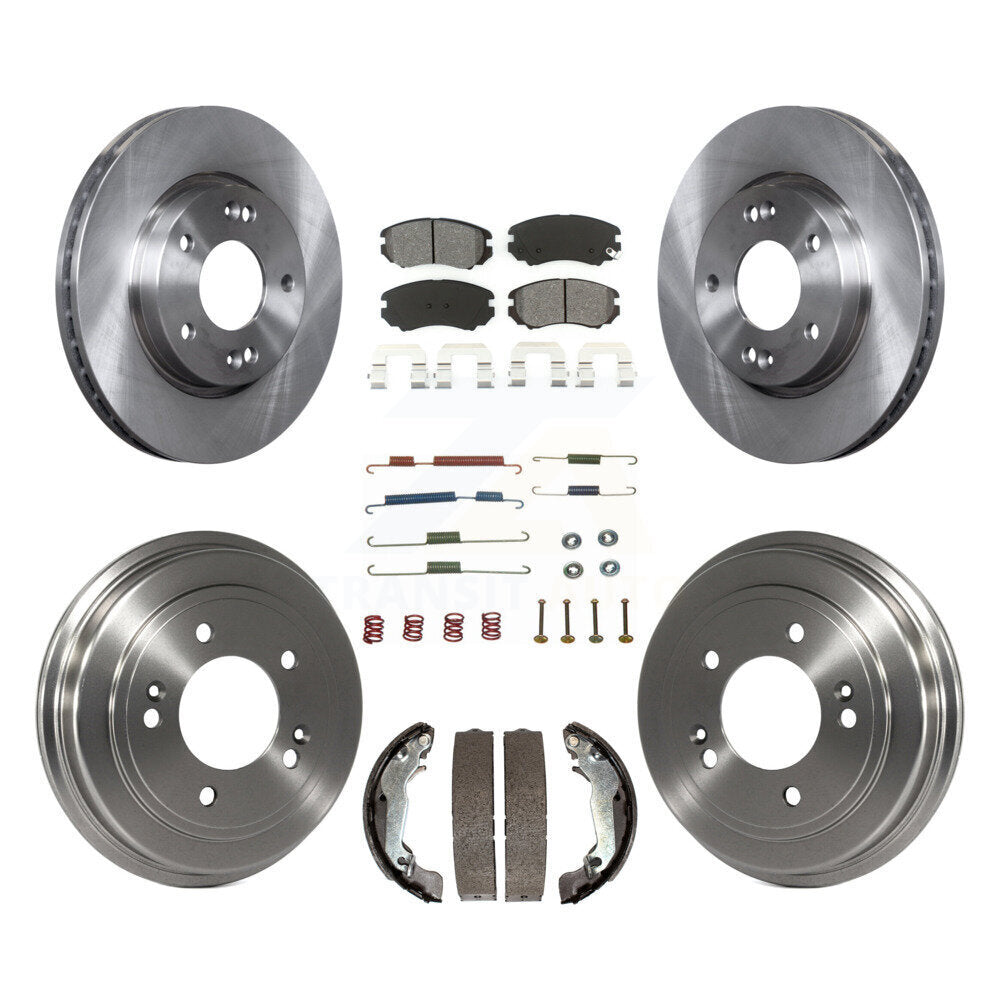 Kit de tambour à plaquettes semi-métalliques, Rotor de frein à disque avant et arrière (7 pièces) pour Hyundai Elantr