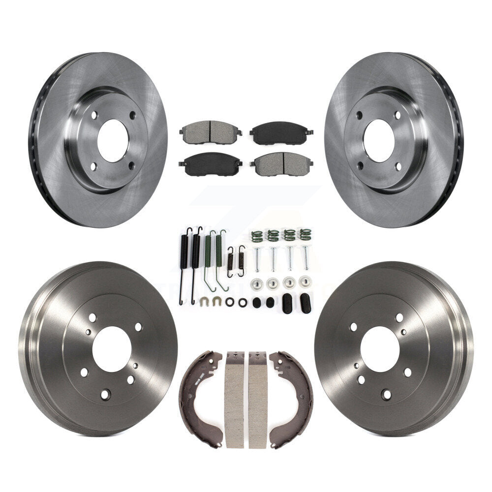 Rotors de frein avant et arrière, Kit de tambour à plaquettes semi-métalliques (7 pièces) pour Nissan Versa Sentr