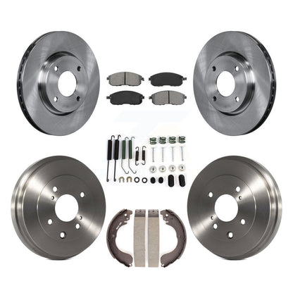 Rotors de frein avant et arrière, Kit de tambour à plaquettes semi-métalliques (7 pièces) pour Nissan Versa Sentr