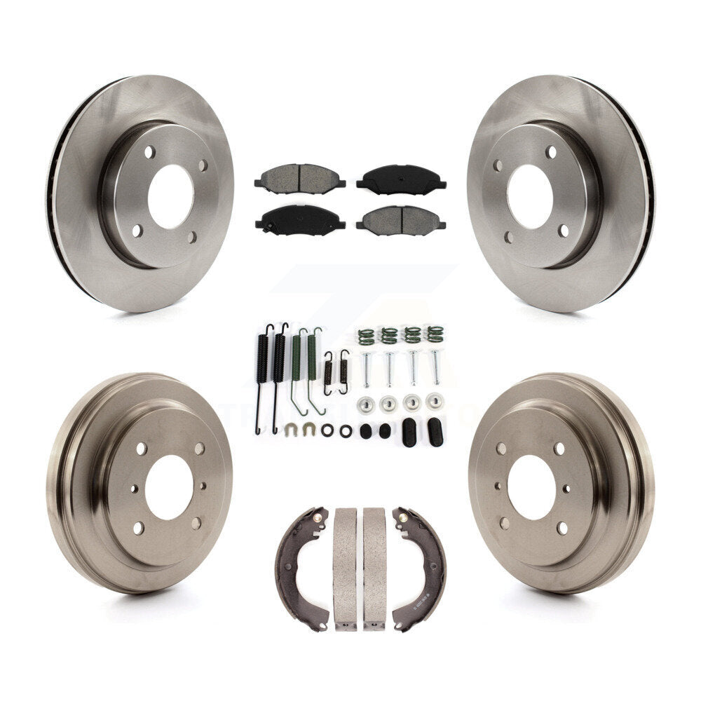Rotors de frein avant et arrière, Kit de plaquettes et tambours semi-métalliques (7 pièces) pour Nissan Versa 1.6