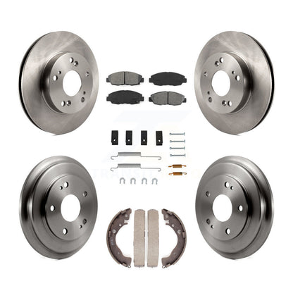 Rotor de frein à disque avant et arrière, Kit de plaquettes et de tambour semi-métalliques (7 pièces) pour Honda Civi