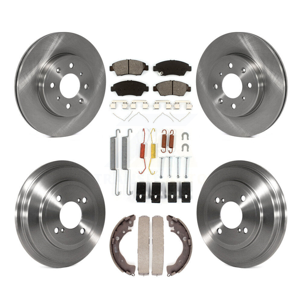 Kit de tambour à plaquettes semi-métalliques pour rotors de frein avant et arrière (7 pièces) pour Honda Fi 2015-2020