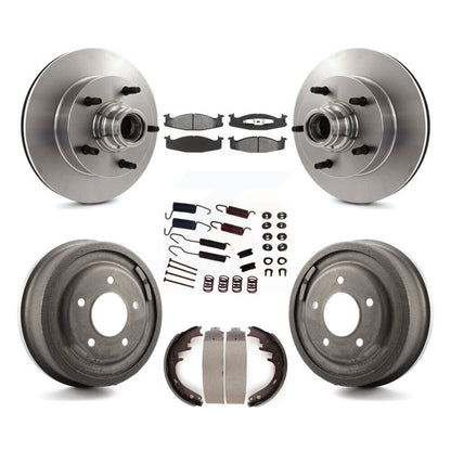 Kit de tambour de tampon semi-métallique de moyeu de Rotor de frein avant et arrière (7 pièces) pour Ford F-150 E-15