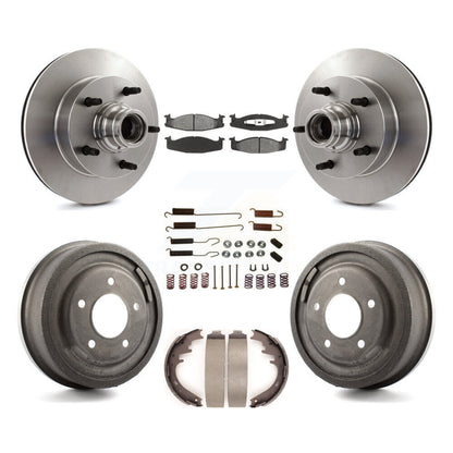 Kit de tambour à plaquettes semi-métalliques pour Rotor de frein avant et arrière (7 pièces) pour Ford E-150 Econolin