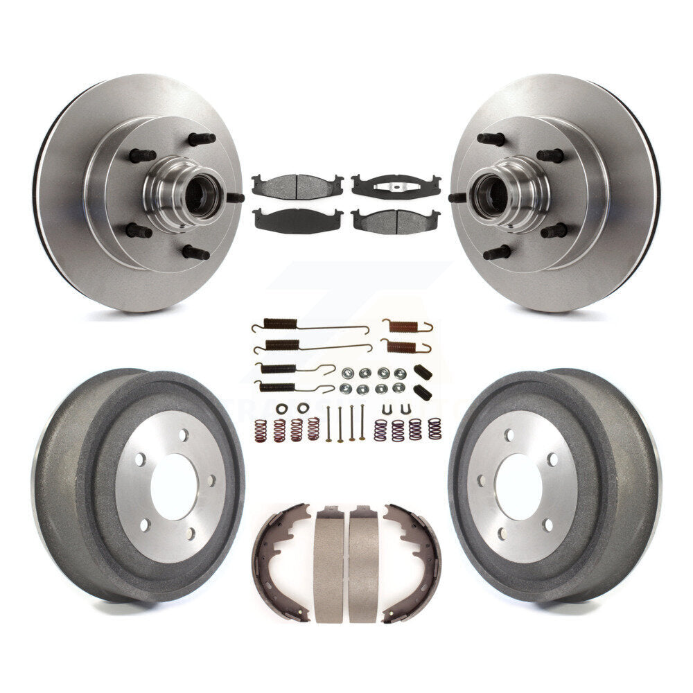 Kit de tambour à plaquettes semi-métalliques pour Rotor de frein avant et arrière (7 pièces) pour Ford E-150 Econolin