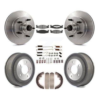 Kit de tambour à plaquettes semi-métalliques pour Rotor de frein avant et arrière (7 pièces) pour Ford E-150 Econolin