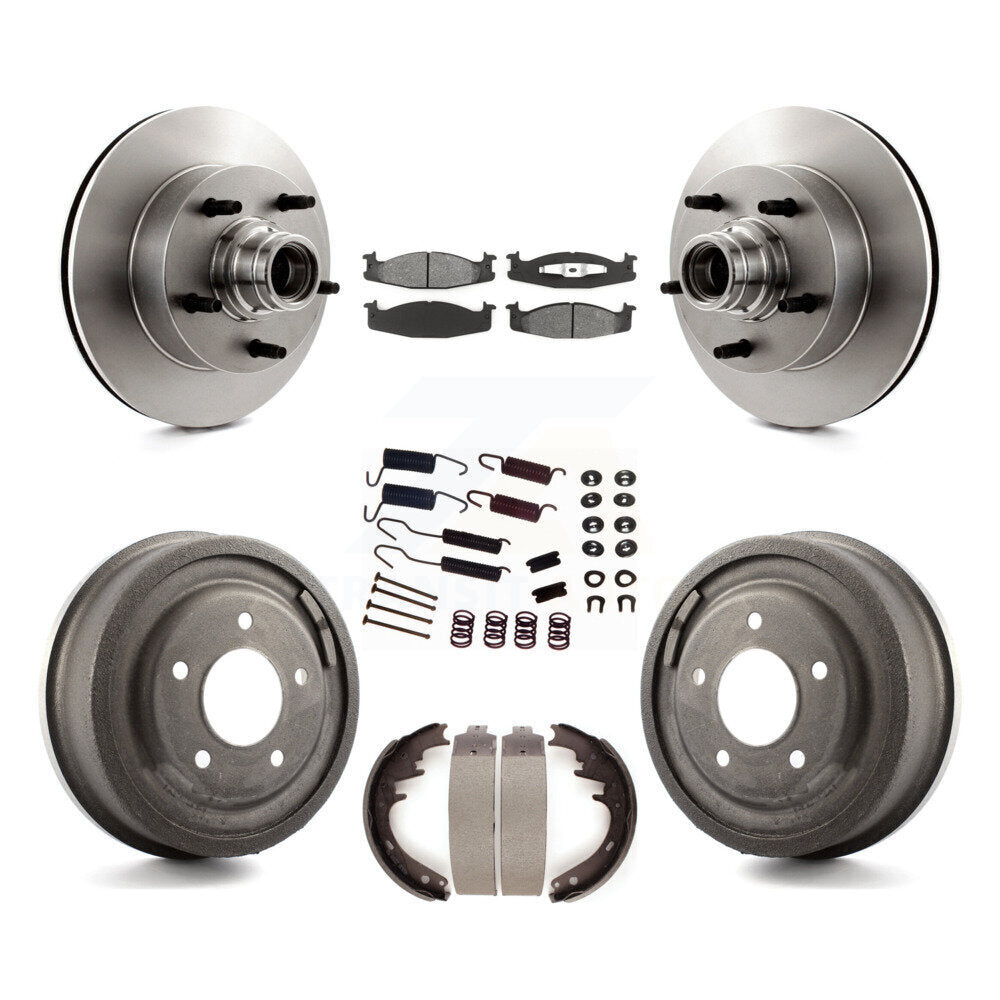 Kit de tambour à plaquettes semi-métalliques pour Rotor de frein avant et arrière (7 pièces) pour Ford E-150 Econolin