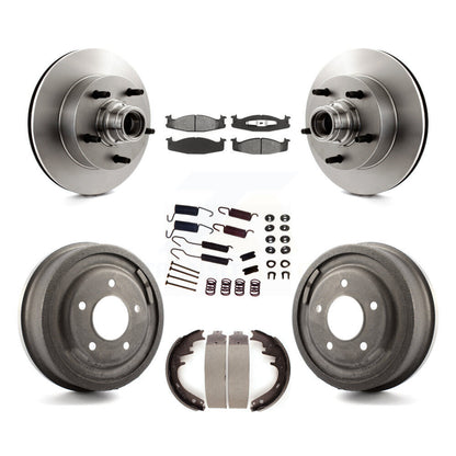 Kit de tambour à plaquettes semi-métalliques pour Rotor de frein avant et arrière (7 pièces) pour Ford E-150 Econolin