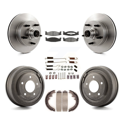 Kit de tambour à plaquettes semi-métalliques pour Rotor de frein avant et arrière (7 pièces) pour Ford E-150 Econolin