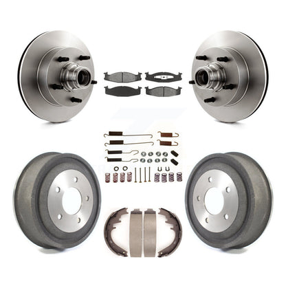 Kit de tambour à plaquettes semi-métalliques pour Rotor de frein avant et arrière (7 pièces) pour Ford E-150 Econolin
